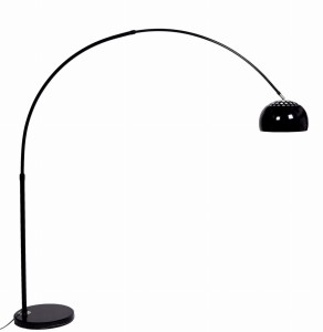 AZURRO B1 lampa podłogowa czarna na wysięgniku z granitową podstawą E27