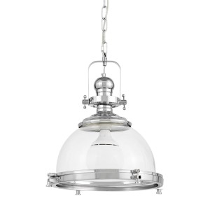 FALCO lampa wisząca loftowa klosz przezroczysty w chromowej oprawie E27