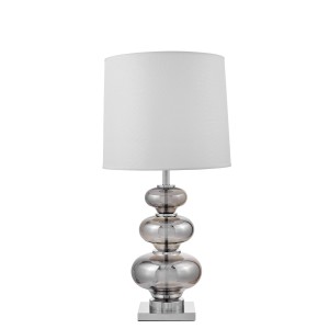 BRISTON lampa nocna glamour chrom szkło chrom abażur biały E27