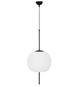 ALPINA D33 lampa wisząca czarna klosz spłaszczona kula wklęsła od spodu E27