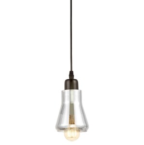 BONIO lampa wisząca na stół barek wyspę klosz szkło dymione fi 10cm E27