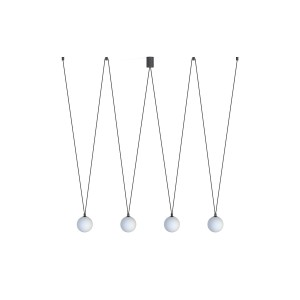 SLING lampa wiszące kule białe w zygzak 4xG9 wykończenie czarne