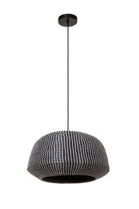 MADUKA lampa wisząca abażur pleciony z trawy morskiej odcienie czerni 1xE27