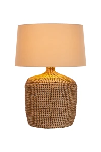 AMBALA lampa stołowa podstawa z trawy morskiej abażur fi 45cm lniany 1xE27
