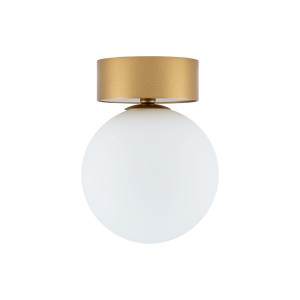 KIER S lampa sufitowa G9 mleczna kula szklana wykończenie złote