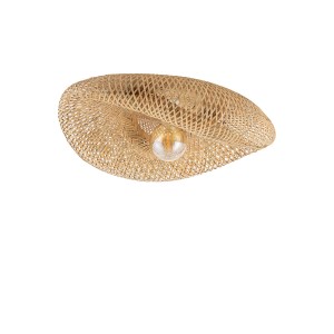 HAVANA M asymetryczny plafon bambusowy fi 60cm 1xE27 kolor naturalny styl boho