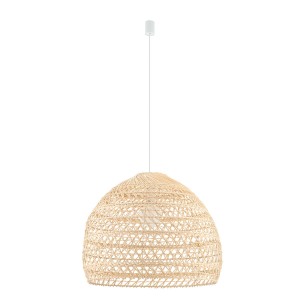 BOHO L lampa wisząca pleciony rattan fi 60cm 1xE27 wykończenie białe