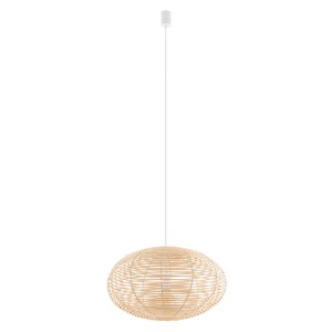 RATTAN M lampa wisząca rattanowa fi 60cm 1xE27 wykończenie białe