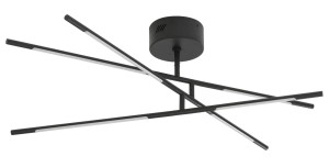 BELL LE41352 Nowoczesna lampa sufitowa o geometrycznym kształcie z czarnego metalu i akrylu