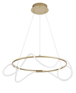 FIJO LE41389 Nowoczesna lampa wisząca złota z falistym akrylowym elementem