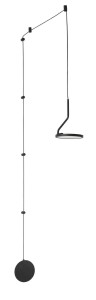 FALDA LE41628 Nowoczesna lampa wisząca o minimalistycznym designie z okrągłym kloszem i długim ramieniem