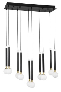 UNION LE41812 Nowoczesna lampa wisząca o cylindrycznym kształcie z mlecznymi kloszami Elegancka oprawa