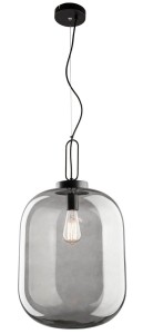 URENA LE41816 Nowoczesna lampa wisząca z aluminiowym wykończeniem i szklanym kloszem o zaokrąglonym kształcie Elegancka lampa do wnętrz