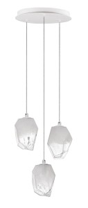 VIGIA LE41822 Trójlampowa lampa wisząca nowoczesna o geometrycznym kształcie z przezroczystych szklanych kloszy
