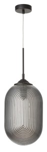 ARJONA LE41880 Nowoczesna lampa wisząca z metalu i szkła o cylindrycznym kształcie z żebrowanym wzorem Elegancka lampa