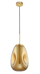 CARMEN LE41950 Nowoczesna lampa wisząca złota o organicznym kształcie jajka