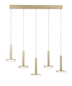 ESQUEL LE41993 Nowoczesna złota lampa wisząca z cylindrycznymi kloszami