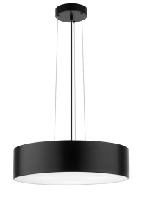 HERVAS LE42037 Nowoczesna lampa wisząca o cylindrycznym kloszu czarna metalowo-akrylowa