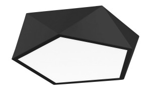 HUESCA LE42057 Nowoczesna lampa sufitowa o geometrycznym kształcie sześciokąta czarna metalowa 4 źródła światła E27