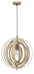 MARTIN LE42097 Nowoczesna lampa wisząca drewniana kula z naturalnego drewna