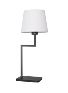 BIRUACA LE42265 Lampa stołowa z prostym ramieniem i cylindrycznym abażurem Elegancka lampa z tkaniny i aluminium