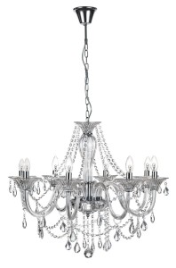 CAPITAN LE42290 Klasyczna lampa wisząca Kryształowa lampa o eleganckim kształcie z ośmioma ramionami