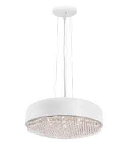 CIENAGA LE42333 Nowoczesna lampa wisząca Biała Okrągła z kryształkami