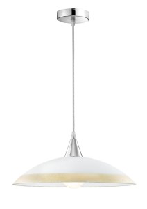 GENERAL LE42372 Lampa wisząca Klasyczna Biało Złota o szerokim kloszu