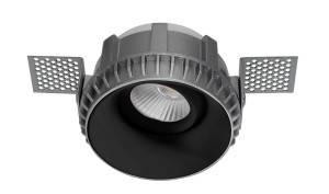 APARTADO LE61374 Oczko LED sufitowe Kompaktowe aluminiowe w czarnym macie z ozdobnymi wstawkami