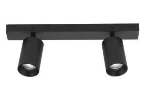 CLORINDA LE61467 Nowoczesna lampa sufitowa dwupunktowa cylindryczna czarna z aluminium