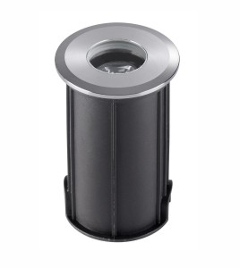 MAZARRON LE61594 Ogrodowa lampa wpuszczana cylindryczna z aluminiową obudową w kolorze nikiel