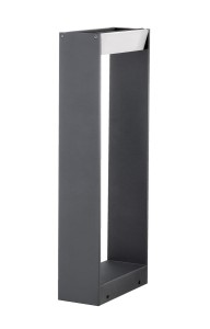 MONTEROS LE71334 Lampa ogrodowa stojąca prostokątna aluminiowa szara z wbudowanym oświetleniem LED