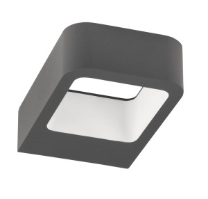 MOSTOLES LE71340 Kinkiet zewnętrzny prostokątny szary aluminiowo-akrylowy o nowoczesnym designie