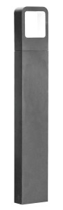 MOSTOLES LE71341 Lampa ogrodowa stojąca prosta aluminiowa szara z kwadratowym kloszem