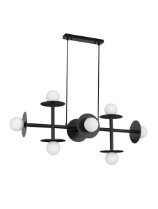 URUAPAN LE42885 Nowoczesna lampa wisząca geometryczna czarna 8 źródeł światła