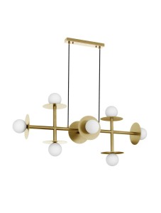 URUAPAN LE42890 Nowoczesna lampa wisząca złota o geometrycznym kształcie z 8 kloszami