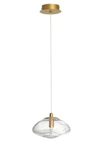 NAYARIT lampa wisząca złota 1xG9 klosz szklany fi 16cm
