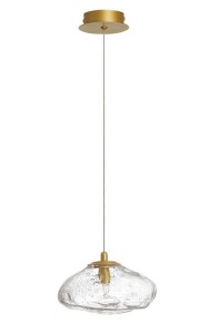 NAYARIT lampa wisząca złota 1xG9 klosz szklany fi 20cm