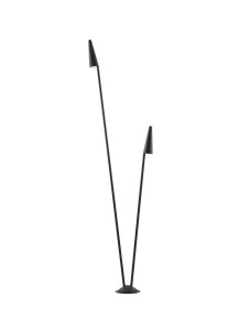 CUAUTLA LE71464 Lampa ogrodowa stojąca Elegancka dwuramienna konstrukcja aluminiowa z kloszami w kształcie stożków