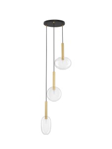 BAJOS LE43394 Nowoczesna lampa wisząca Trzy owalne klosze złota elegancja