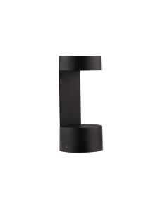 ACATIC LE73502 Ogrodowa lampa stojąca cylindryczna czarna z aluminiowym kloszem