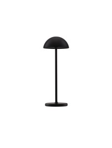 BABURO LE73558 Czarna stołowa lampa o półkolistym kloszu z aluminiowym stelażem i funkcją dotyku