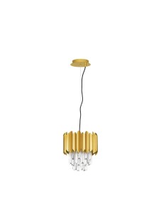 ACATEN LE43569 Nowoczesna lampa wisząca złota z kryształowymi detalami Elegancka lampa o cylindrycznym kształcie