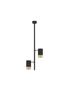 BAILON LE43636 Nowoczesna lampa sufitowa dwupunktowa cylindryczna czarna i złota