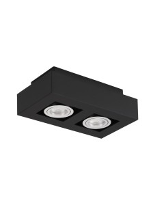 ACATENO LE61633 Sufitowa lampa tubowa dwupunktowa prostokątna czarna z aluminium