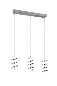 LAOLA lampa wisząca nad stół LED 3x8W 4000K chromowane spiralki DIM
