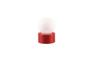 COUNTESS lampa stołowa retro podstawa czerwona biały klosz fi 12cm 1xE14