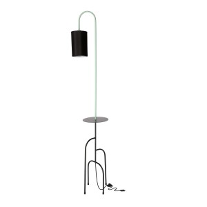 RAVELLO LAMPA PODŁOGOWA CZARNY+ZIELONY 1X40W E14 ABAŻUR CZARNY