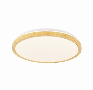 LAMPA SUFITOWA GANDAVA PLAFON 24W LED BIAŁO DREWNIANY 4000K