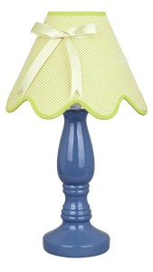 LAMPKA LOLA GABINETOWA NIEBIESKA 1X40W E14 ABAŻUR PISTACJA